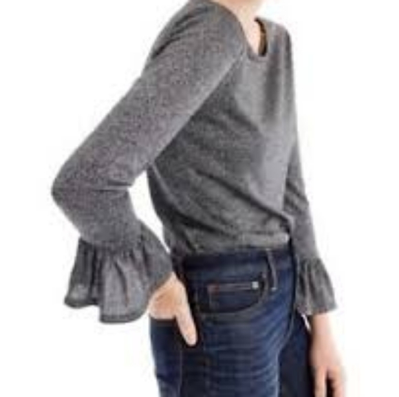 NWT J Crew sparkle bell sleeve top Size S - Picture 2 of 6
